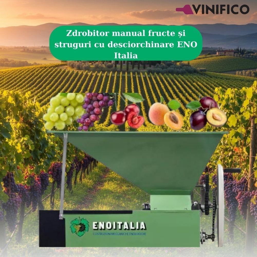 Zdrobitor manual fructe și struguri cu desciorchinare ENO Italia