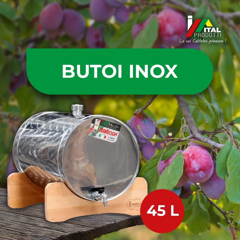 Butoi Inox Tuica 45 L cu dop, Italinox